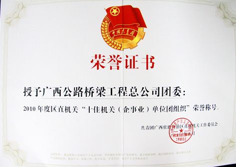 公司团委获2010年度区直机关“十佳团组织” - 企业要闻 - 888集团电子游戏
